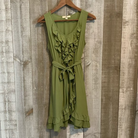 Ya Los Angeles Dresses & Skirts - {YA Los Angeles} Olive Green Ruffle Dress